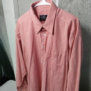 Tonelli Sport Long Sleeve Button Down Shirt Red White Men's Size 43/44 XL